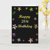 Gelukkige 21e verjaardag kaart (Gele Bloem)