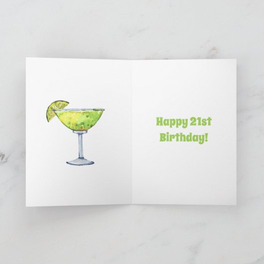 Gelukkige 21e verjaardag Margarita Kaart (Binnen)