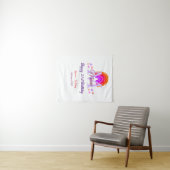 Gelukkige 21e verjaardag roze naam initiaal regenb wandkleed (In Situ (horizontaal))