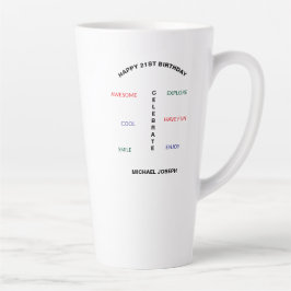 Gelukkige 21e verjaardag Schattige en Geweldige Latte Mok