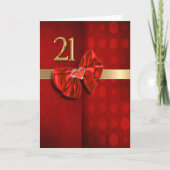 Gelukkige 21ste verjaardag elegant hart kaart (Voorkant)