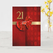Gelukkige 21ste verjaardag elegant hart kaart (Gele Bloem)