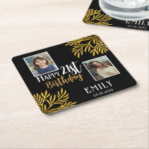 Gelukkige 21ste Verjaardag Gold Foliage 2 Fotofees