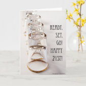 Gelukkige 21ste Verjaardag Kaart (Gele Bloem)