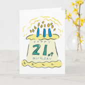 Gelukkige 21ste Verjaardag! Kaart (Gele Bloem)