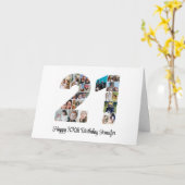 Gelukkige 21ste Verjaardag Nummer 21 Aangepaste Fo Kaart (Gele Bloem)