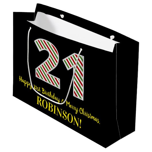 Gelukkige 21ste Verjaardag & Vrolijk Kerstmis, Dou Groot Cadeauzakje (Voorkant Gekanteld)