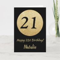 Gelukkige 21ste verjaardag zwarte en gouden glitte