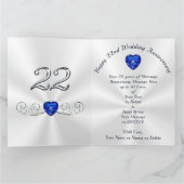 Gelukkige 22e Bruiloft Jubileum Kaart voor Haar of (Binnen)