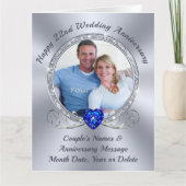 Gelukkige 22e Bruiloft Jubileum Kaart voor Haar of (Voorkant)