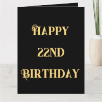 Gelukkige 22e verjaardag Goud Geel Tweeëntwintig L