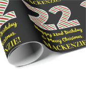 Gelukkige 22e Verjaardag & Vrolijk Kerstmis, Douan Cadeaupapier (Rol Hoek)