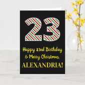 Gelukkige 23e Verjaardag & Vrolijke Kerstmis, Doua Kaart (Gele Bloem)