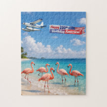 Gelukkige 250e verjaardag Amerika Flamingo's op he