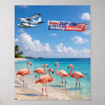 Gelukkige 250e verjaardag Amerika Flamingo's op he