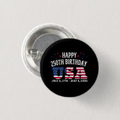 Gelukkige 250e verjaardag VS 4 juli Ronde Button 3,2 Cm (Voorkant /achterkant)