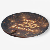 Gelukkige 250ste verjaardag Amerika in vuurwerk Papieren Bordje (Gekanteld)