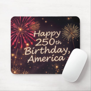 Gelukkige 250ste verjaardag Amerika met vuurwerk Muismat