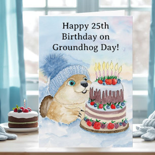 Gelukkige 25e Groundhog Day-verjaardag Kaart
