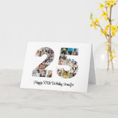 Gelukkige 25e Verjaardag Nummer 25 Aangepaste Foto Kaart (Gele Bloem)