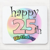 Gelukkige 25e verjaardag (roze) muismat (Voorkant)