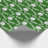 Gelukkige 25ste Verjaardag golfballen Cadeaupapier (Hoek)