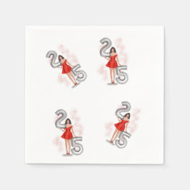 Gelukkige 25ste verjaardag, illustratie servet