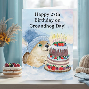 Gelukkige 27e Groundhog Day-verjaardag Kaart