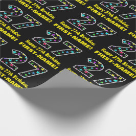 Gelukkige 27e verjaardag, Leuke kleurrijke sterren Cadeaupapier