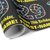 Gelukkige 29e Verjaardag, Leuk Kleurrijk Sterren P Cadeaupapier (Rol Hoek)