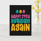 Gelukkige 29e verjaardag opnieuw Dertigheden grapp Kaart (Gele Bloem)