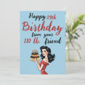Gelukkige 29e verjaardag van je 110 lb vriend Grap Kaart (Staand voorkant)