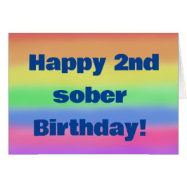 Gelukkige 2e nuchtere verjaardagskaart
