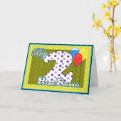 Gelukkige 2e Verjaardag Ballonnen met Grote 2e Ver Kaart (Gele Bloem)