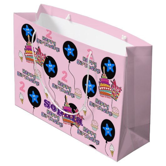 Gelukkige 2e verjaardag geschenk tas #2 verjaardag groot cadeauzakje (Achterkant Gekanteld)