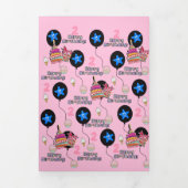 Gelukkige 2e Verjaardag Kaart, #2 Verjaardag Roze Drieluik Kaart (Cover)