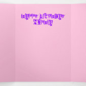 Gelukkige 2e Verjaardag Kaart, #2 Verjaardag Roze Drieluik Kaart (Binnenkant midden)