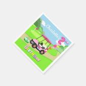 Gelukkige 2e Verjaardag Polka Dot Pink Girly Golf Servet (Hoek)