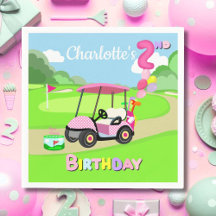 Gelukkige 2e Verjaardag Polka Dot Pink Girly Golf