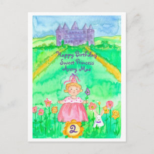 Gelukkige 2e verjaardag Princess Castle Briefkaart