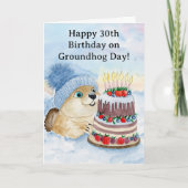 Gelukkige 30e Groundhog Day-verjaardag Kaart (Voorkant)