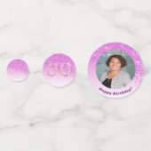 Gelukkige 30e verjaardag Chic Falling Pink Glitter Confetti (Voorkanten)