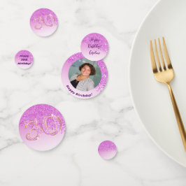Gelukkige 30e verjaardag Chic Falling Pink Glitter Confetti