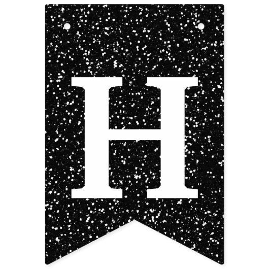 Gelukkige 30e verjaardag Foto Black Glitter Vlaggetjes (Tweede vlag)