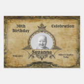 Gelukkige 30e Verjaardag  Foto Monogram Gold Inpakpapier Vel (Voorkant)