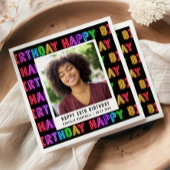 Gelukkige 30e verjaardag Foto Rainbow Neon Servet