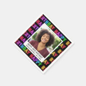 Gelukkige 30e verjaardag Foto Rainbow Neon Servet (Hoek)