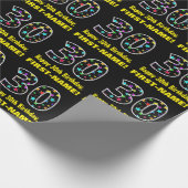 Gelukkige 30e verjaardag, Leuk Kleurrijk Sterren P Cadeaupapier (Hoek)