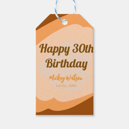 Gelukkige 30e verjaardag roestig houten Halloween  Cadeaulabel (Voorkant)