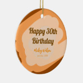 Gelukkige 30e verjaardag roestig houten Halloween  Keramisch Ornament (Rechts)